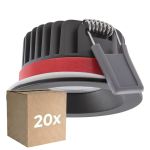 Opakowanie 20x Ledvance LED Spot Fire Rated Aluminium Czarny 8W 640lm 36D - 927 Bardzo Ciepła Biel | Aukko 68mm - IP65 - Najlepsze renderowanie kolorów - Ściemnianie