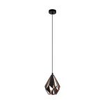 Eglo Lampa Wisząca Carlton 1 Czarny, Miedź | Nadaje Się Do E27